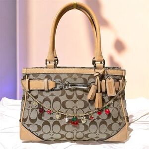 Coach Tan and Brown Satchel Fruit charm Not included